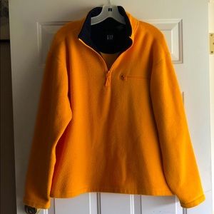 Gap Fleece 1/4 Zip Blue Gold WV Michigan Colors